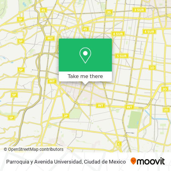 Mapa de Parroquia y Avenida Universidad