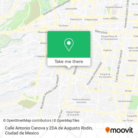 Calle Antonio Canova y 2DA de Augusto Rodín map