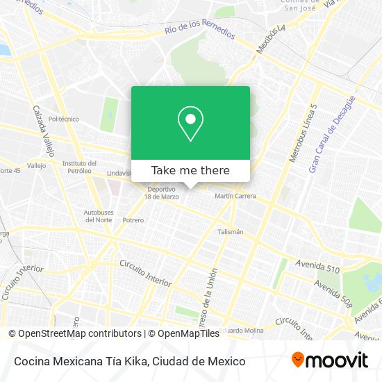 Cocina Mexicana Tía Kika map