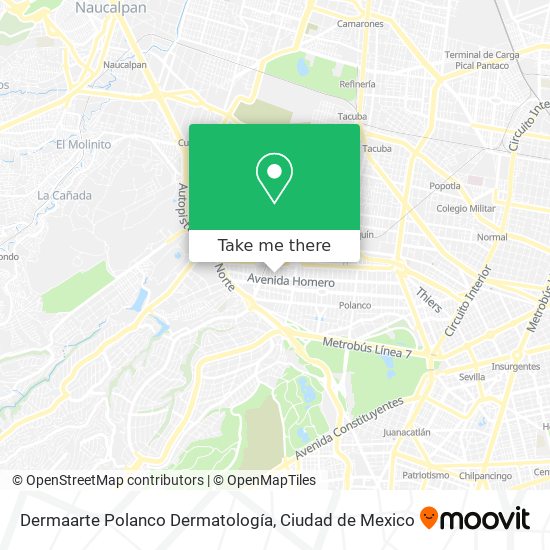 Mapa de Dermaarte Polanco Dermatología