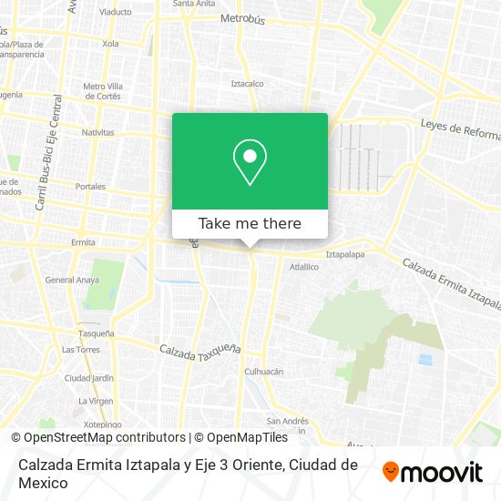 Mapa de Calzada Ermita Iztapala y Eje 3 Oriente