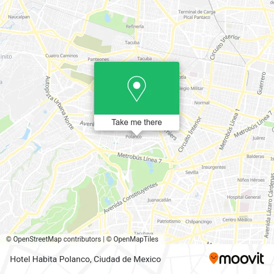 Mapa de Hotel Habita Polanco