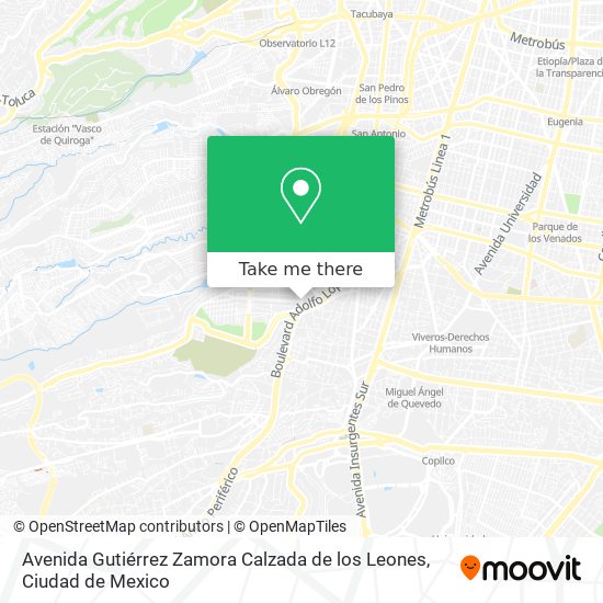 Avenida Gutiérrez Zamora Calzada de los Leones map