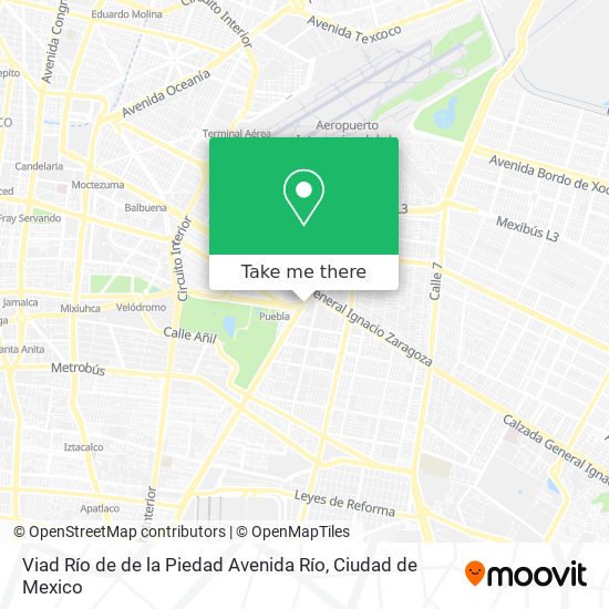 Viad Río de de la Piedad Avenida Río map