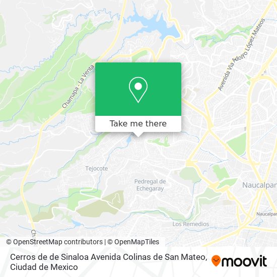 Cerros de de Sinaloa Avenida Colinas de San Mateo map