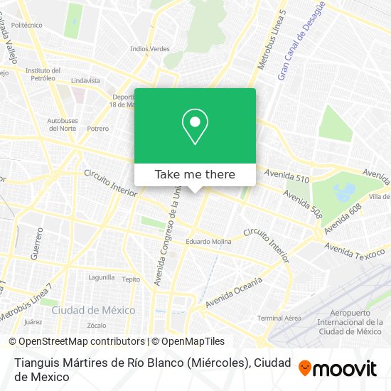 Tianguis Mártires de Río Blanco (Miércoles) map