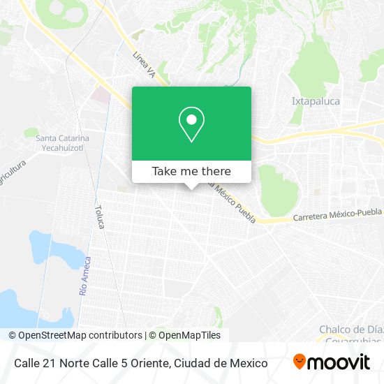 Calle 21 Norte Calle 5 Oriente map