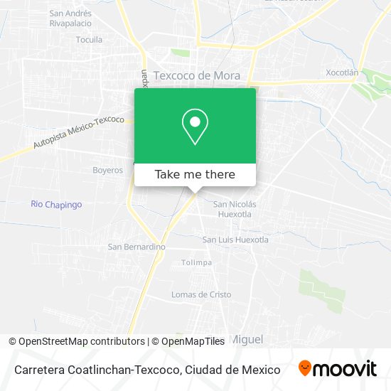 Carretera Coatlinchan-Texcoco map