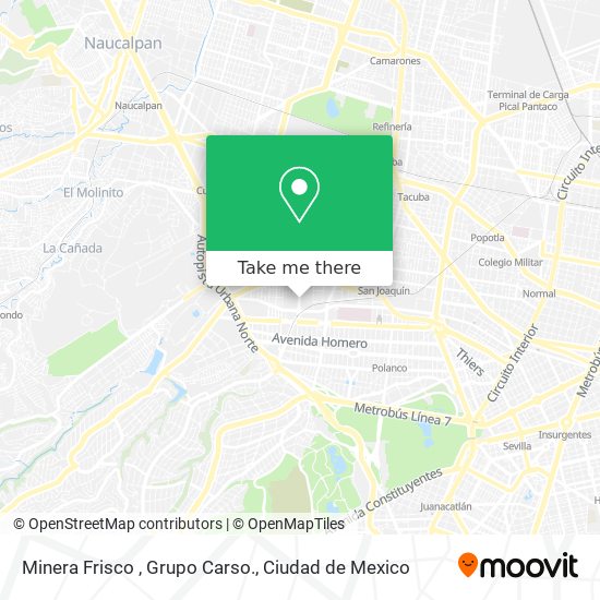 Mapa de Minera Frisco , Grupo Carso.
