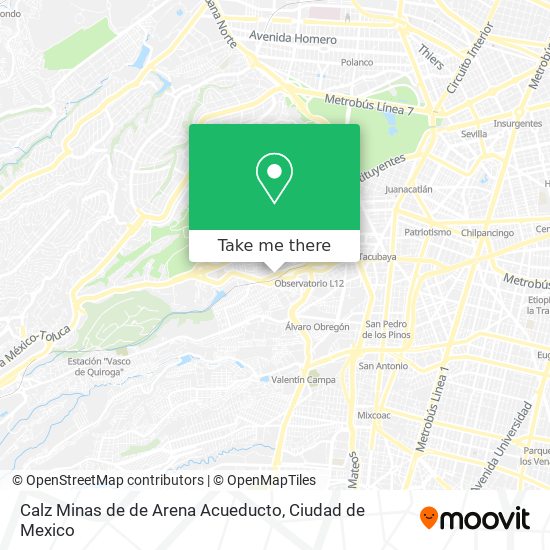 Calz Minas de de Arena Acueducto map