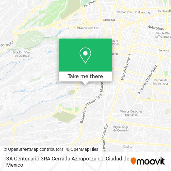 Mapa de 3A Centenario 3RA Cerrada Azcapotzalco