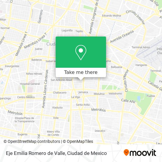 Eje Emilia Romero de Valle map