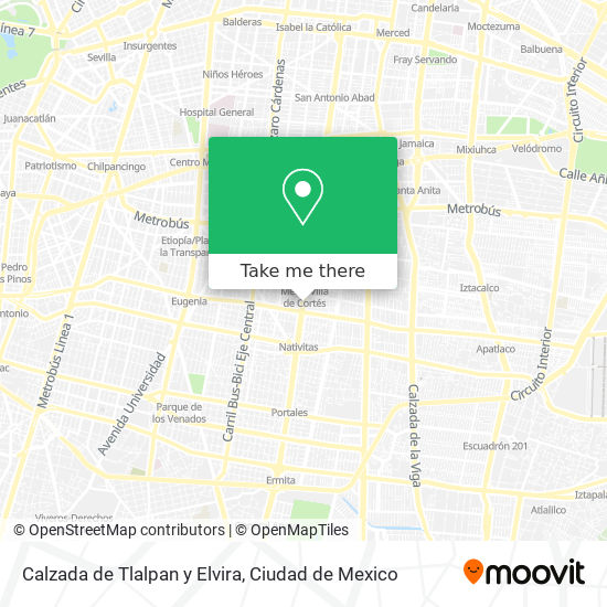 Calzada de Tlalpan y Elvira map