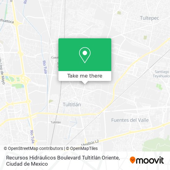 Recursos Hidráulicos Boulevard Tultitlán Oriente map