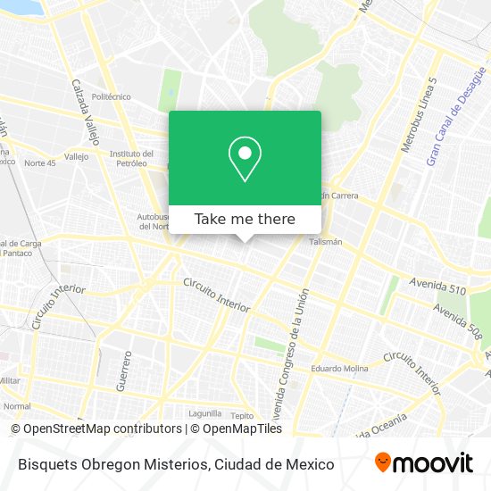 Bisquets Obregon Misterios map