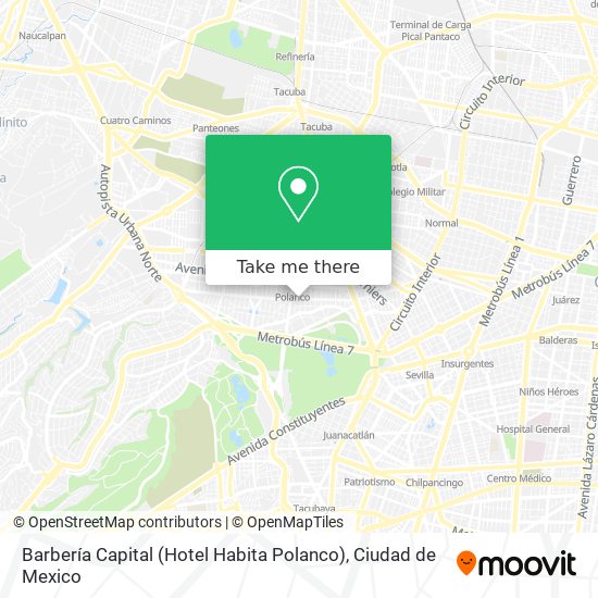 Barbería Capital (Hotel Habita Polanco) map