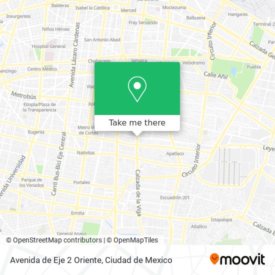 Avenida de Eje 2 Oriente map