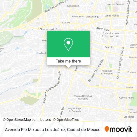 Avenida Río Mixcoac Los Juárez map