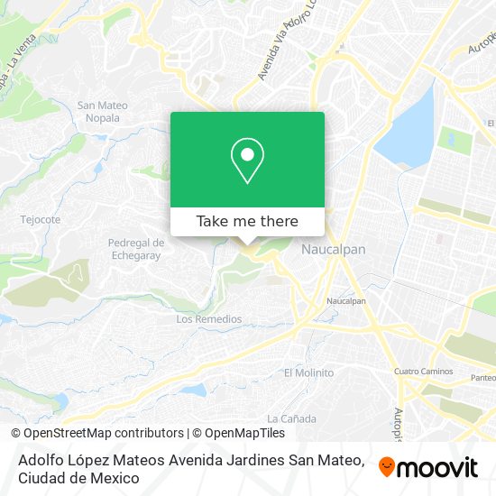 Mapa de Adolfo López Mateos Avenida Jardines San Mateo