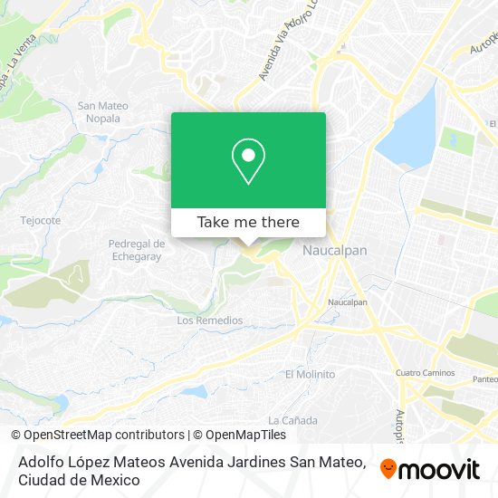 Adolfo López Mateos Avenida Jardines San Mateo map