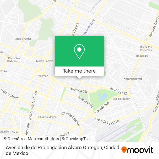 Avenida de de Prolongación Álvaro Obregón map