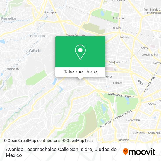 Mapa de Avenida Tecamachalco Calle San Isidro