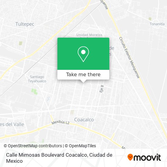 Calle Mimosas Boulevard Coacalco map