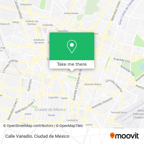 Calle Vanadio map