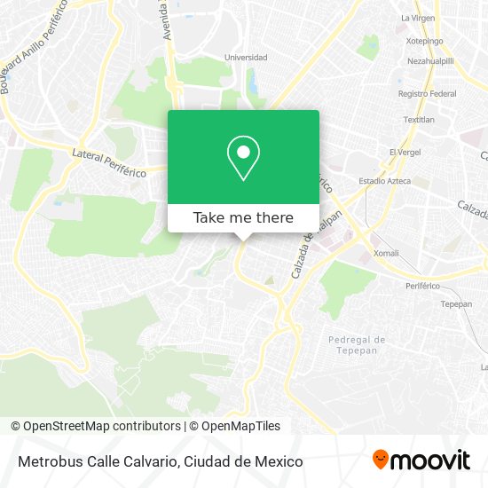 Mapa de Metrobus Calle Calvario