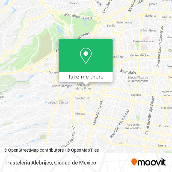 Pasteleria Alebrijes map