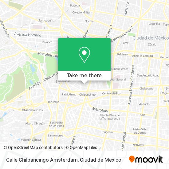 Mapa de Calle Chilpancingo Ámsterdam