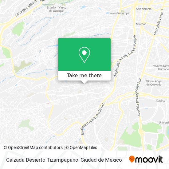 Mapa de Calzada Desierto Tizampapano