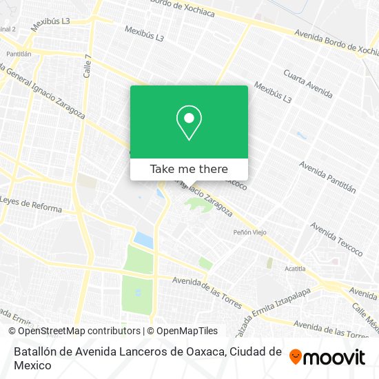 Batallón de Avenida Lanceros de Oaxaca map