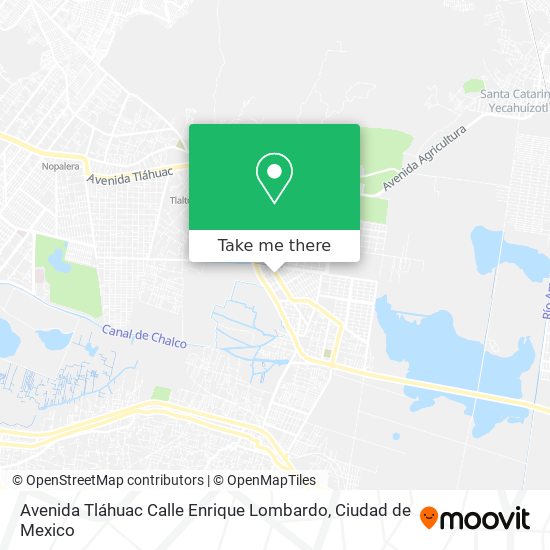 Avenida Tláhuac Calle Enrique Lombardo map