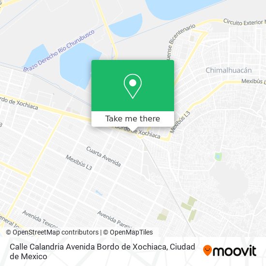 Calle Calandria Avenida Bordo de Xochiaca map