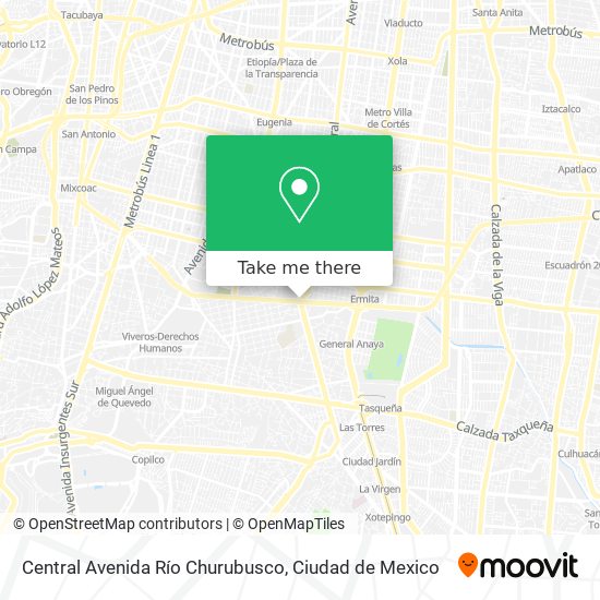 Central Avenida Río Churubusco map