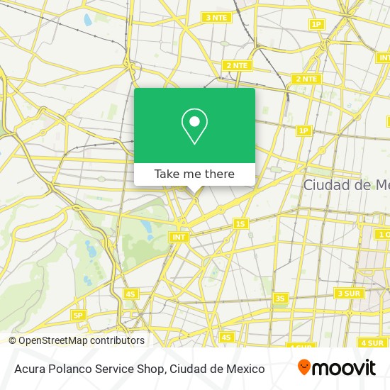 Mapa de Acura Polanco Service Shop