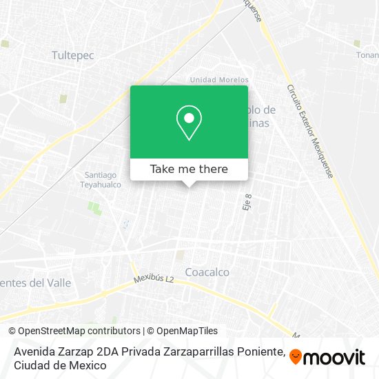 Mapa de Avenida Zarzap 2DA Privada Zarzaparrillas Poniente