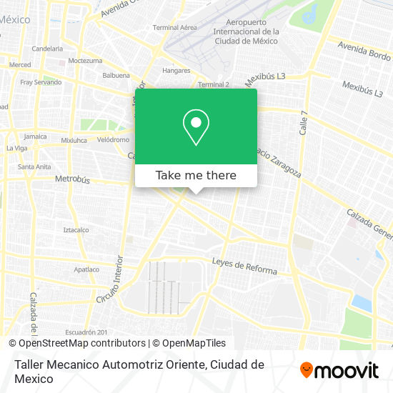 Mapa de Taller Mecanico Automotriz Oriente