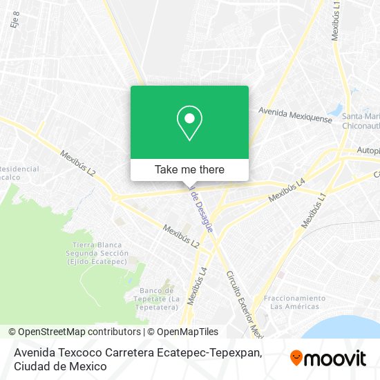 Avenida Texcoco Carretera Ecatepec-Tepexpan map