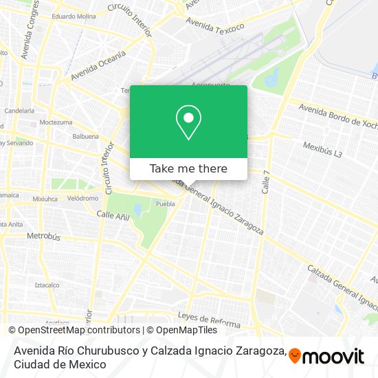 Mapa de Avenida Río Churubusco y Calzada Ignacio Zaragoza