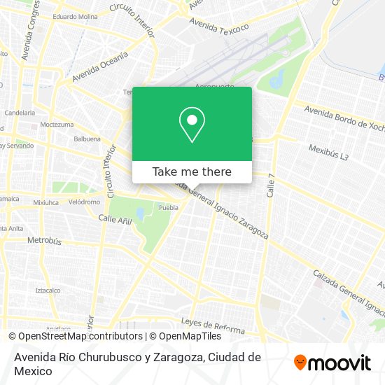 Avenida Río Churubusco y Zaragoza map