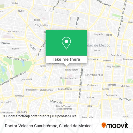 Doctor Velasco Cuauhtémoc map