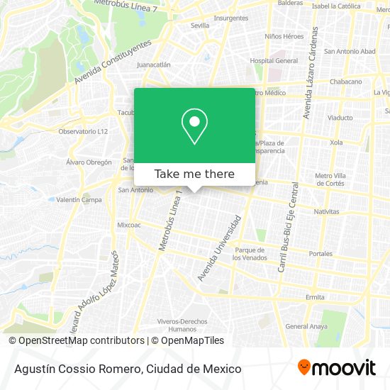 Agustín Cossio Romero map