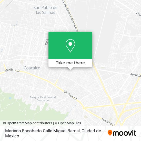 Mariano Escobedo Calle Miguel Bernal map