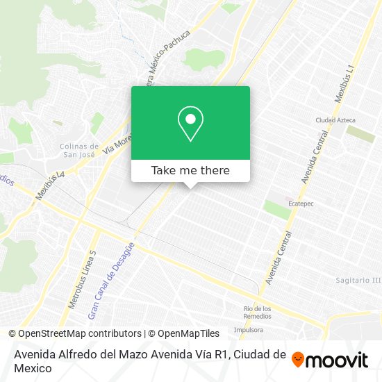 Mapa de Avenida Alfredo del Mazo Avenida Vía R1