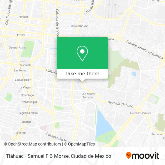 Mapa de Tláhuac - Samuel F B Morse