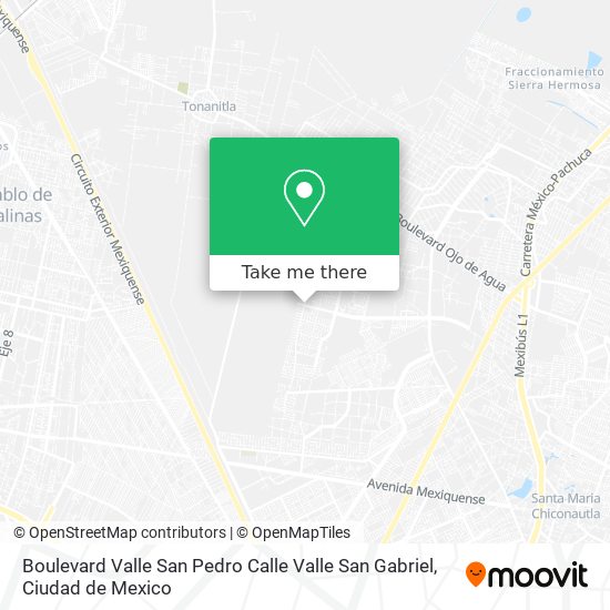 Boulevard Valle San Pedro Calle Valle San Gabriel map
