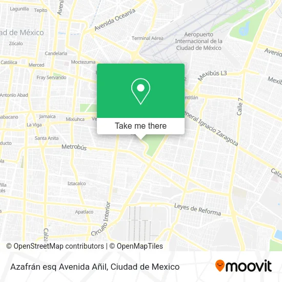Mapa de Azafrán esq Avenida Añil