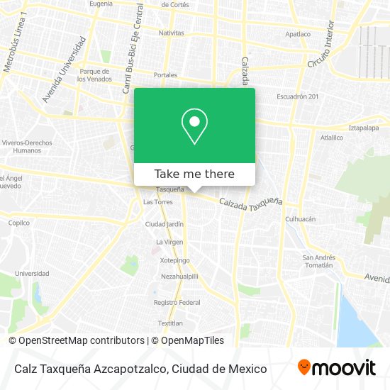 Calz Taxqueña Azcapotzalco map